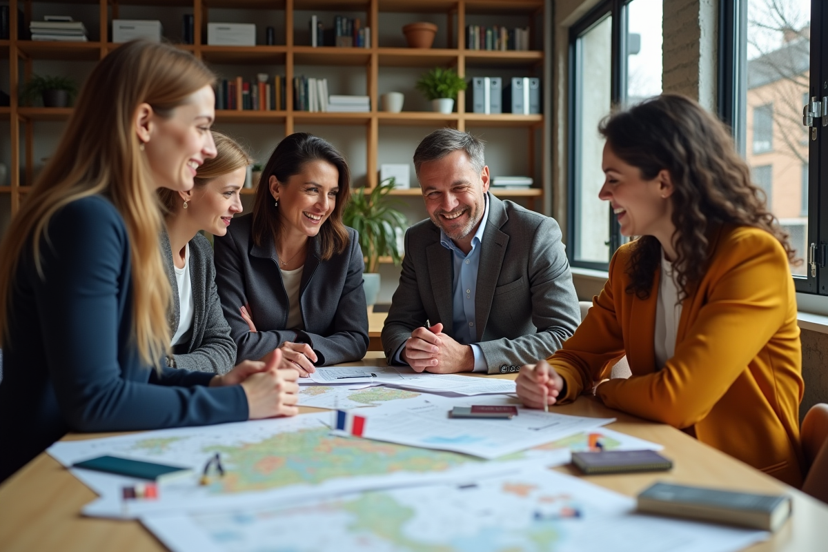 Groupe diversifié discutant autour d