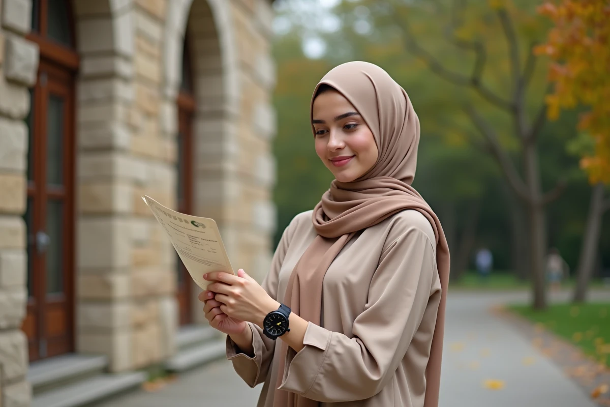 Jeune femme ajustant sa montre près d