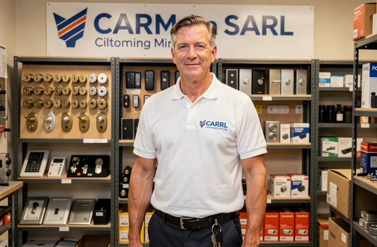 Gérant de Thierry Lalemode SARL dans l'atelier de serrurerie avec son matériel professionnel
